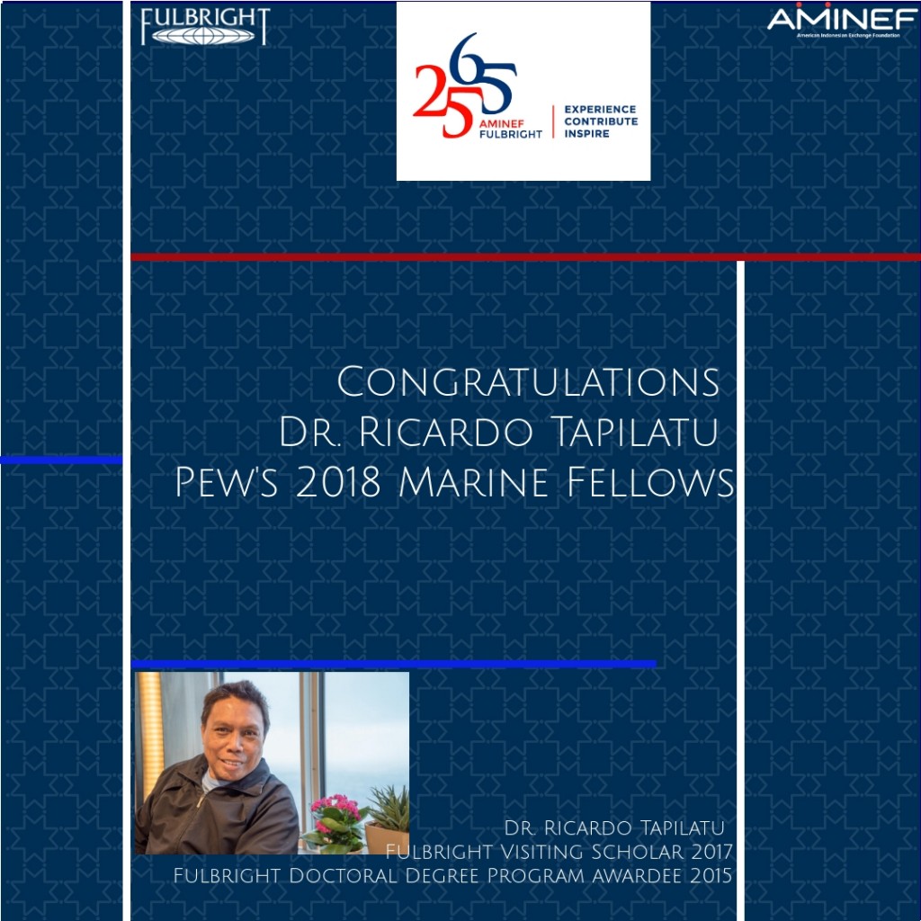 Dr R Tapilatu 2018 Pew's Marine Fellows