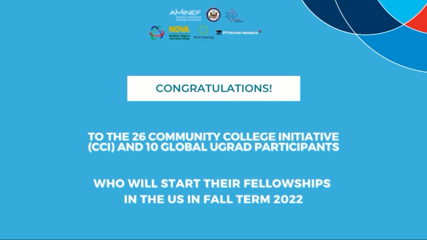 1365px x 767px - Congratulations to the 2022 Community College Initiative (CCI) and Global  UGRAD Participants